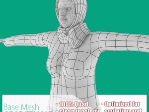 arab female base mesh 3Dモデル
