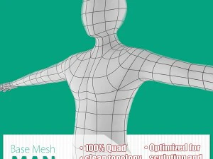 人基础网格 3D 模型