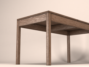 old wooden table 3D 模型