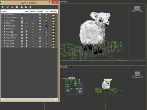 high poly cute cartoon rigged sheep 3D Model