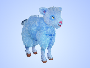 high poly cute cartoon rigged sheep 3Dモデル