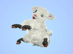 high poly cute cartoon rigged sheep 3D Model
