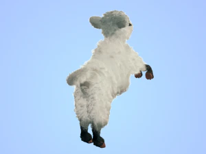 high poly cute cartoon rigged sheep 3D Model