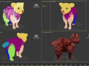 high poly cute cartoon rigged sheep 3D Model