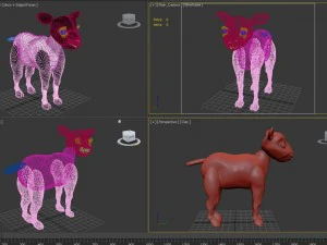 high poly cute cartoon rigged sheep 3D Model