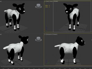 high poly cute cartoon rigged sheep 3Dモデル
