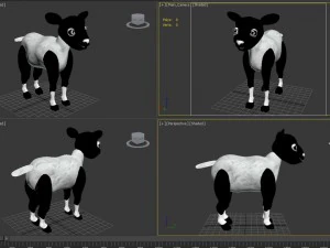 high poly cute cartoon rigged sheep 3D Model