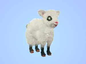 high poly cute cartoon rigged sheep 3Dモデル