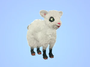 high poly cute cartoon rigged sheep 3D Model