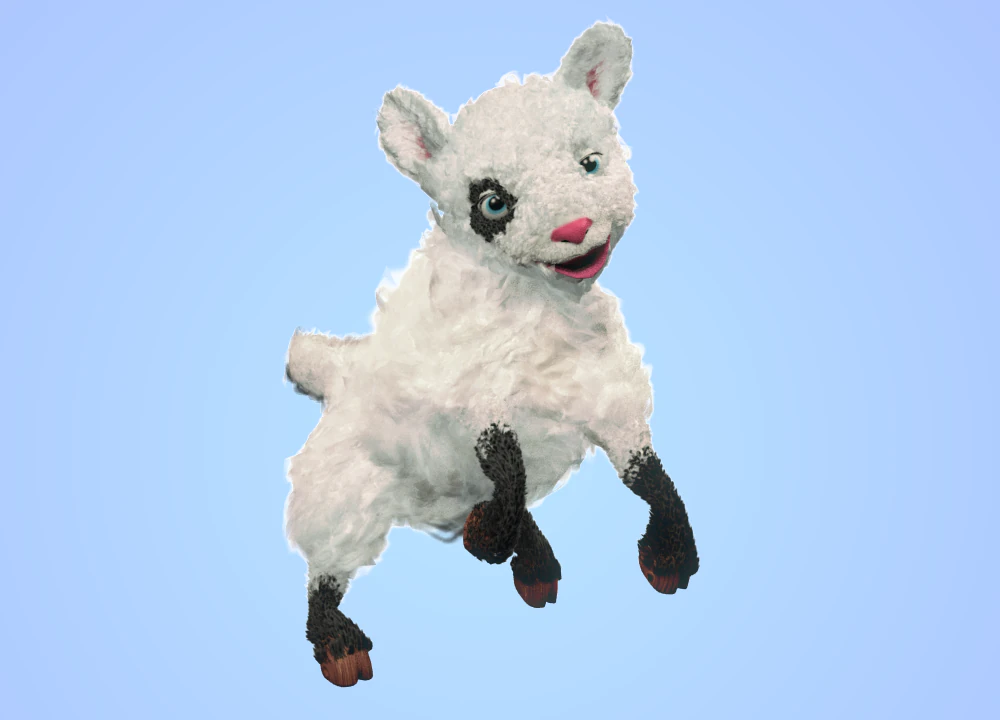 high poly cute cartoon rigged sheep 3D Model .c4d .max .obj .3ds .fbx .stl .blend 
