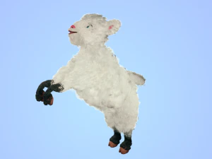 high poly cute cartoon rigged sheep 3D Model