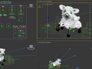 high poly cute cartoon rigged sheep 3D Model