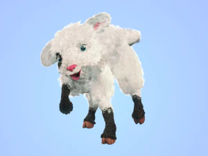high poly cute cartoon rigged sheep 3D Model