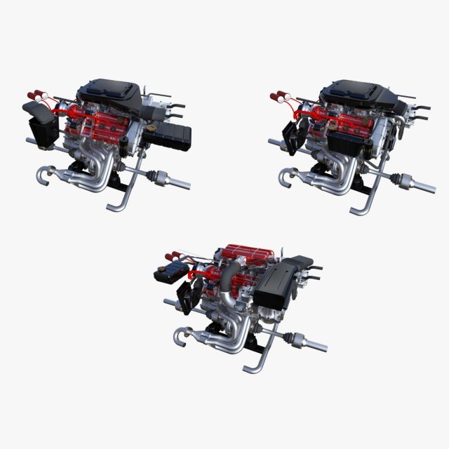 Italian V8 Engine and Internals Pack Model 3D .c4d .max .obj .3ds .fbx .stl .blend 
