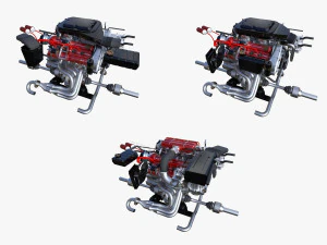 Italian V8 Engine and Internals Pack 3D Model