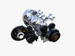 Italian V8 Engine and Internals Pack 3D Model