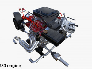 Italian V8 Engine and Internals Pack Model 3D