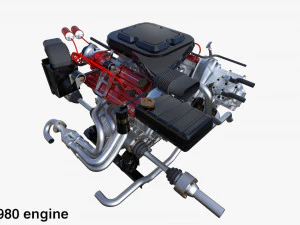 Italian V8 Engine and Internals Pack 3D Model
