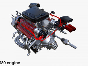 Italian V8 Engine and Internals Pack Model 3D
