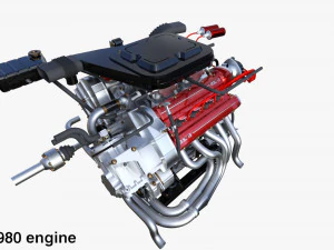 Italian V8 Engine and Internals Pack 3D Model