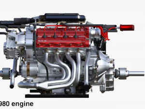 Italian V8 Engine and Internals Pack 3D Model