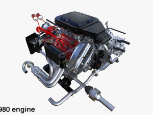 Italian V8 Engine and Internals Pack 3D Model