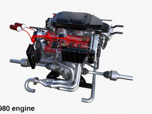 Italian V8 Engine and Internals Pack 3D Model