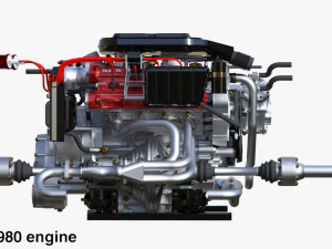 Italian V8 Engine and Internals Pack 3D Model