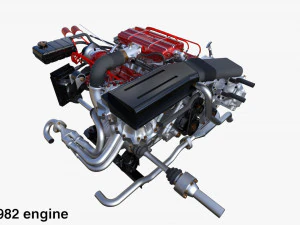 Italian V8 Engine and Internals Pack 3D Model