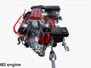 Italian V8 Engine and Internals Pack 3D Model
