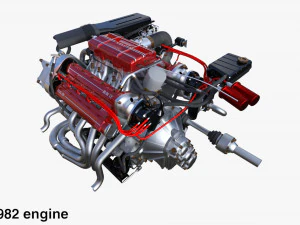 Italian V8 Engine and Internals Pack 3D Model