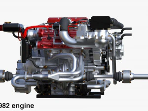 Italian V8 Engine and Internals Pack 3D Model