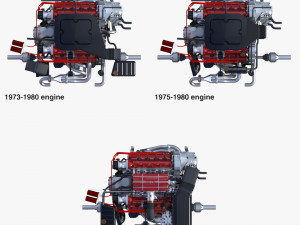 Italian V8 Engine and Internals Pack Model 3D