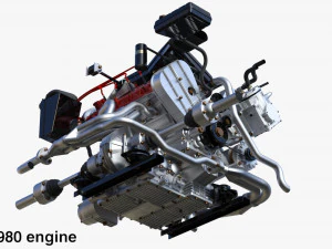 Italian V8 Engine and Internals Pack 3D Model