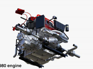 Italian V8 Engine and Internals Pack 3D Model