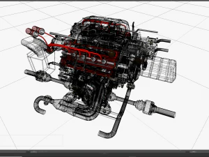 Italian V8 Engine and Internals Pack 3D Model