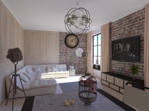 living room Modello 3D