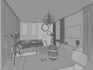living room Modello 3D