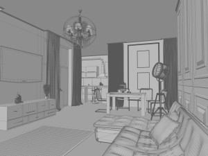 living room Modello 3D