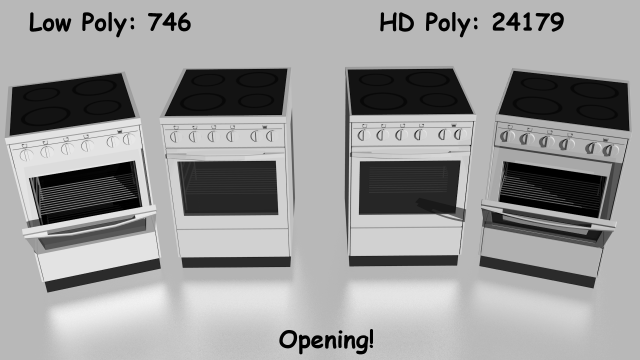 oven 3D 模型 .c4d .max .obj .3ds .fbx .stl .blend 