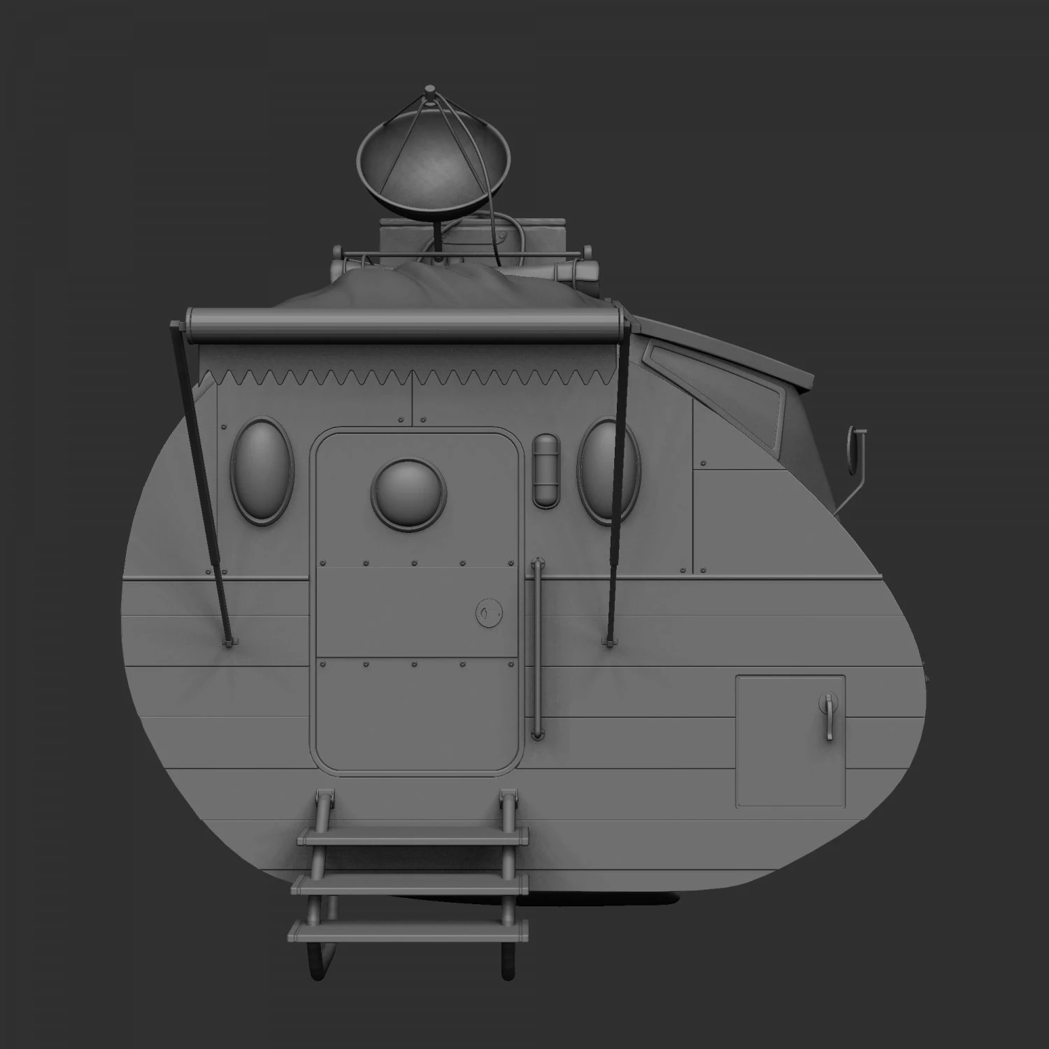cartoonic space car 3D Model .c4d .max .obj .3ds .fbx .stl .blend