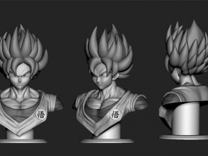 Son goku 3d bust model 3D-printmodel