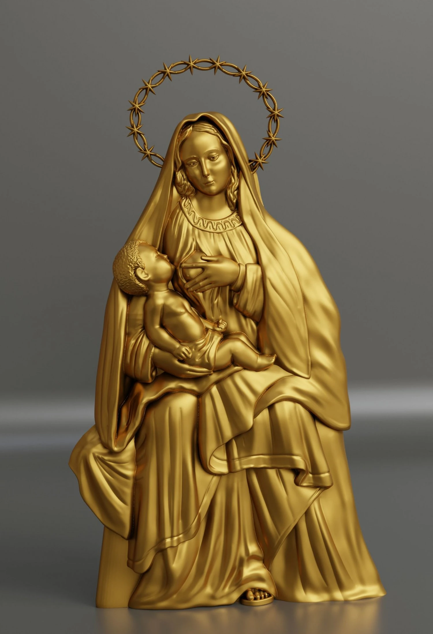 Nursing Madonna Relief Sculpture 3D print model 3D Print Model .c4d .max .obj .3ds .fbx .stl .blend 