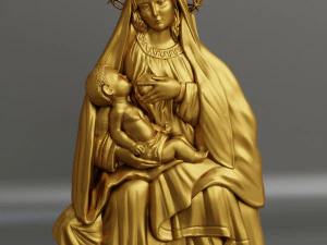 Escultura em relevo da Madonna de enfermagem Modelo de impress&atilde;o 3D Modelo de Impressão 3D