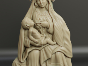 Nursing Madonna Relief Sculpture 3D print model 3Dプリントモデル