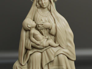 Nursing Madonna Relief Sculpture 3D print model 3D Print Model