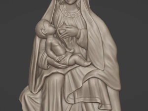 Nursing Madonna Relief Sculpture 3D print model 3D Print Model