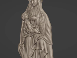 Nursing Madonna Relief Sculpture 3D print model 3D Print Model