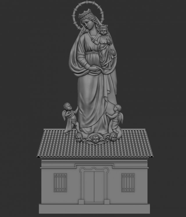 Holy Mary Relief Sculpture 3D print model Modelo de Impressão 3D .c4d .max .obj .3ds .fbx .stl .blend 