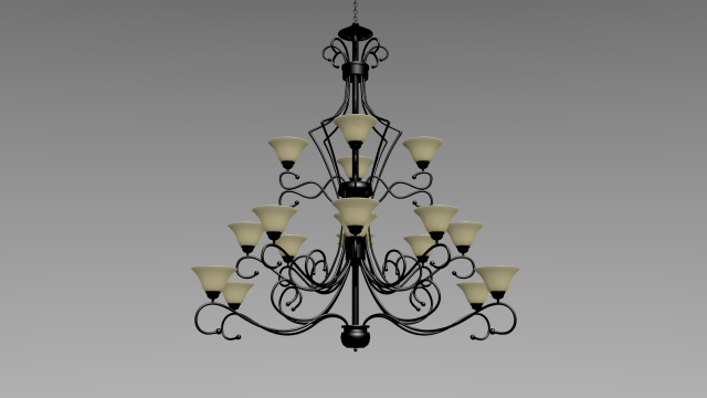 rustic iron chandeliere 3D Model .c4d .max .obj .3ds .fbx .stl .blend 